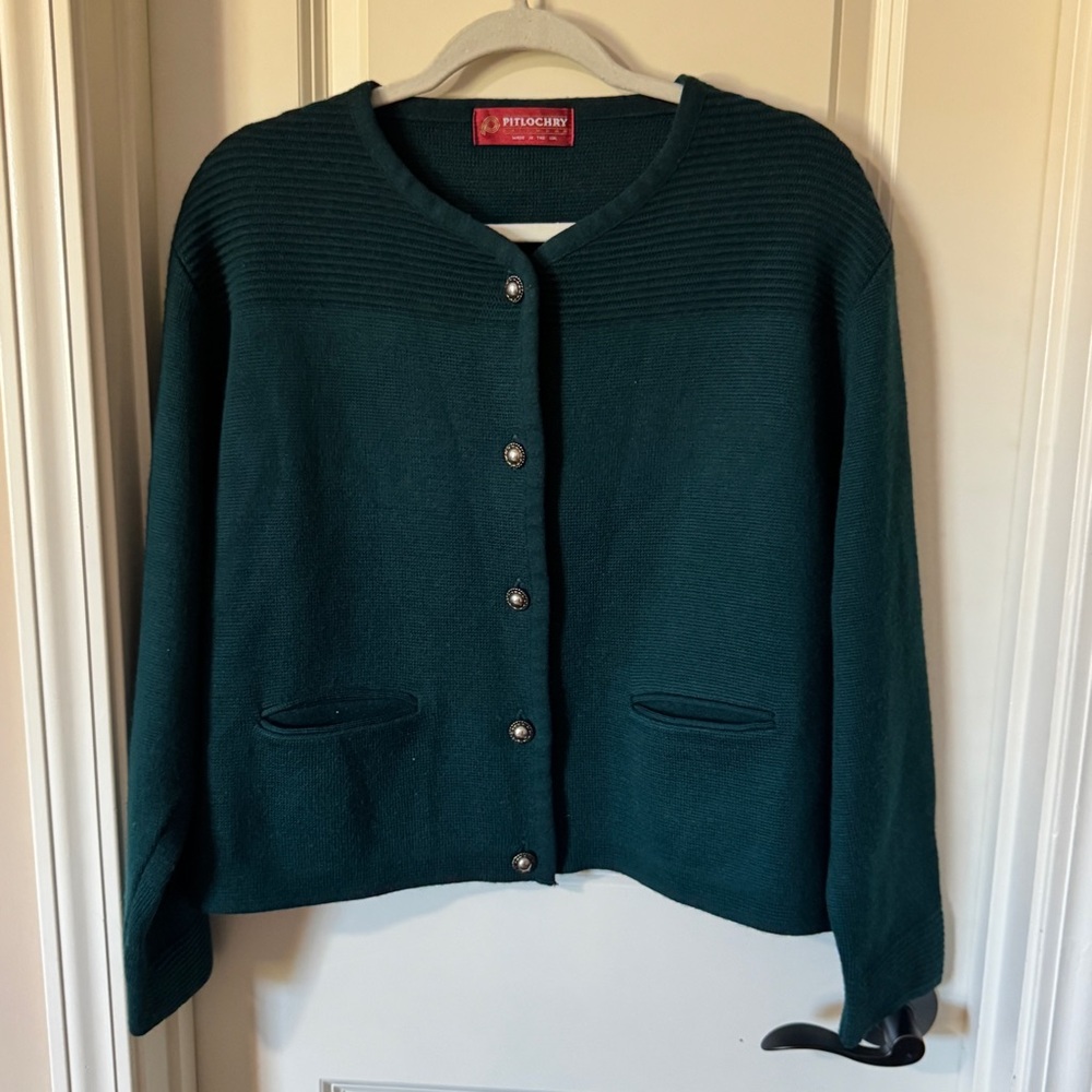 Vintage Wool Blend Lady Jacket Cardigan Sweater